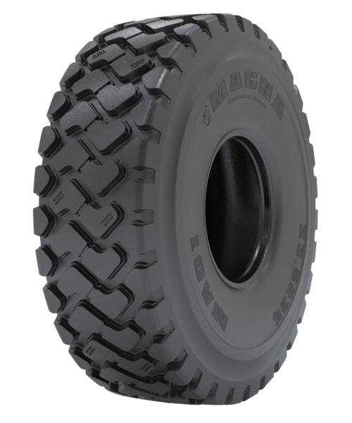 MA02+ earthmoving tyre for wheel loaders, scrapers, graders, and articulated dump trucks (ADT), offering enhanced traction and durability.